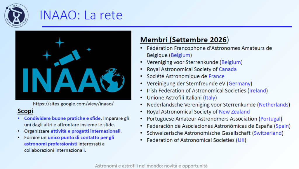 Astronomi e astrofili senza confini: nuove opportunità di collaborazione internazionale