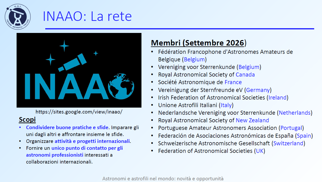 Astronomi e astrofili senza confini: nuove opportunità di collaborazione internazionale